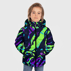Куртка зимняя для мальчика Абстрактный фон со спортивным рисунком, цвет: 3D-черный — фото 2