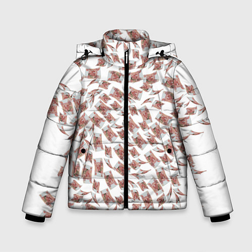 Зимняя куртка для мальчика Деньги рубли / 3D-Красный – фото 1