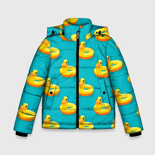 Зимняя куртка для мальчика Надувные утки паттерн / 3D-Черный – фото 1