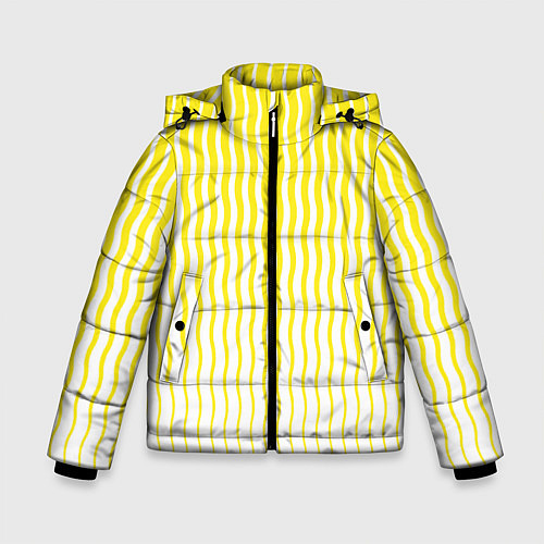 Зимняя куртка для мальчика Вертикальные волнистые линии / 3D-Черный – фото 1