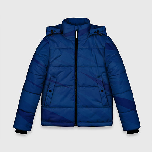 Зимняя куртка для мальчика Тёмно-синий полосами / 3D-Черный – фото 1