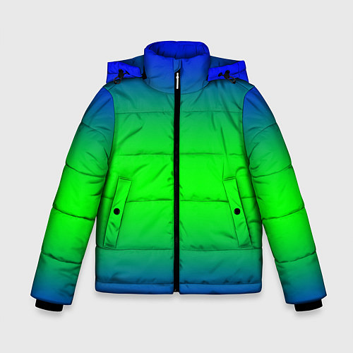 Зимняя куртка для мальчика Зелёный градиент текстура / 3D-Черный – фото 1