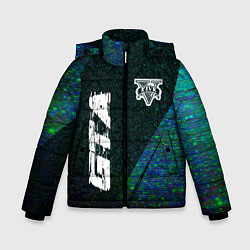 Куртка зимняя для мальчика GTA glitch blue, цвет: 3D-черный