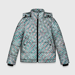 Куртка зимняя для мальчика Светлый серо-голубой текстурированный, цвет: 3D-черный