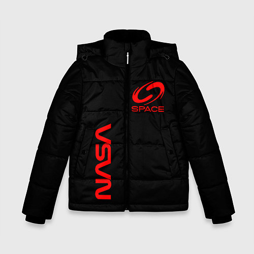 Зимняя куртка для мальчика Nasa space red logo / 3D-Светло-серый – фото 1