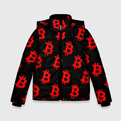 Зимняя куртка для мальчика Bitcoin red logo money