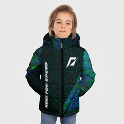 Куртка зимняя для мальчика Need for Speed glitch blue, цвет: 3D-черный — фото 2