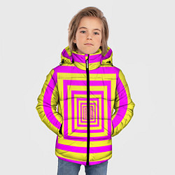 Куртка зимняя для мальчика Удаление квадратов - оптический коридор желтый, цвет: 3D-красный — фото 2