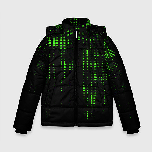 Зимняя куртка для мальчика Геометрический эффект матрицы / 3D-Черный – фото 1