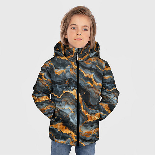 Зимняя куртка для мальчика Мраморное золото / 3D-Светло-серый – фото 3