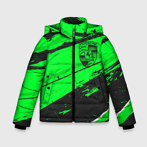 Зимняя куртка для мальчика Porsche sport green / 3D-Черный – фото 1