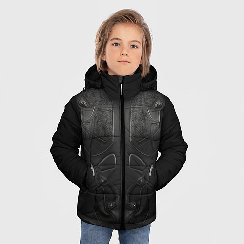 Зимняя куртка для мальчика Мото - броня / 3D-Светло-серый – фото 3