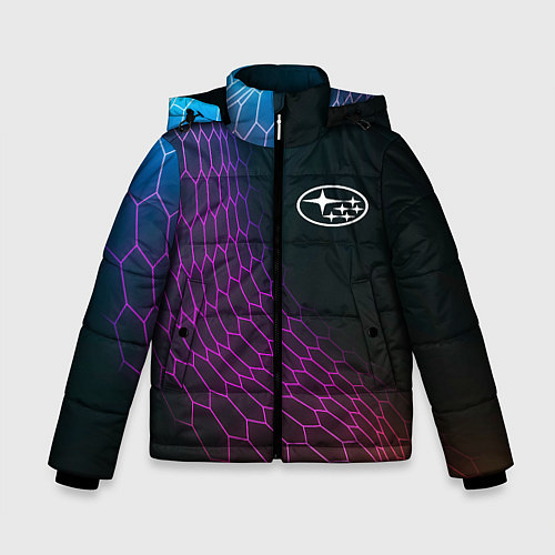 Зимняя куртка для мальчика Subaru neon hexagon / 3D-Черный – фото 1