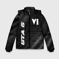 Куртка зимняя для мальчика GTA 6 metal game lines, цвет: 3D-черный