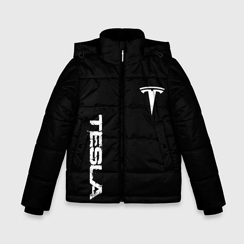 Зимняя куртка для мальчика Tesla logo white / 3D-Черный – фото 1