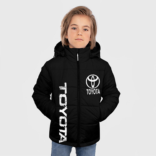 Зимняя куртка для мальчика Toyota logo white steel / 3D-Красный – фото 3