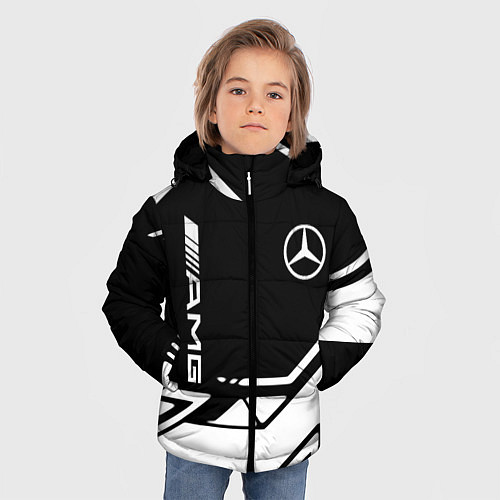 Зимняя куртка для мальчика Mercedes bens geometry / 3D-Красный – фото 3