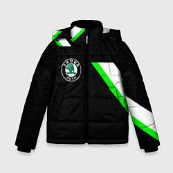 Куртка зимняя для мальчика Skoda geometry, цвет: 3D-черный