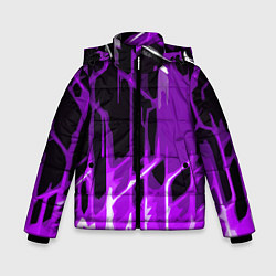 Зимняя куртка для мальчика Abstract purple stripes on a black background