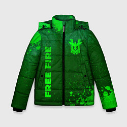 Куртка зимняя для мальчика Free Fire - green gradient вертикально, цвет: 3D-черный