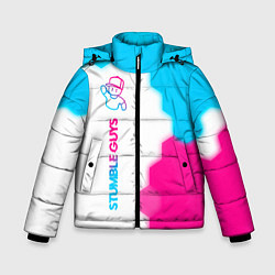 Зимняя куртка для мальчика Stumble Guys neon gradient style по-вертикали