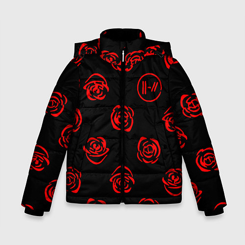 Зимняя куртка для мальчика Twenty one pilots rose pattern / 3D-Красный – фото 1