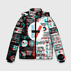 Зимняя куртка для мальчика Twenty one pilots glitch pattern