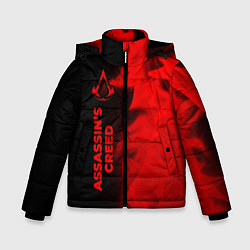 Куртка зимняя для мальчика Assassins Creed - red gradient по-вертикали, цвет: 3D-черный