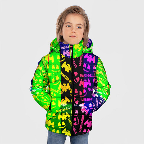 Зимняя куртка для мальчика Marshmello pattern neon steel / 3D-Красный – фото 3