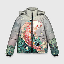 Куртка зимняя для мальчика Рыба, цвет: 3D-светло-серый
