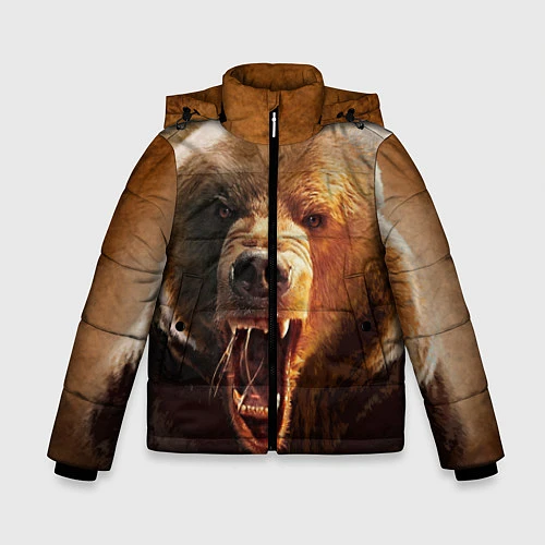 Зимняя куртка для мальчика Рык медведя / 3D-Черный – фото 1