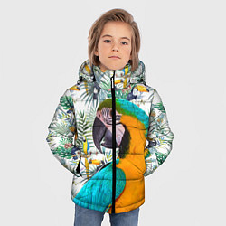 Куртка зимняя для мальчика Летний попугай, цвет: 3D-черный — фото 2