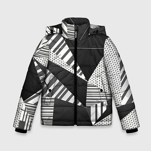 Зимняя куртка для мальчика Геометрия / 3D-Черный – фото 1