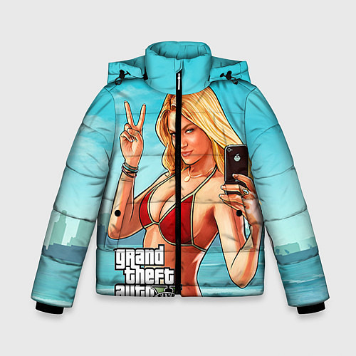 Зимняя куртка для мальчика GTA 5: Selfie Girl / 3D-Черный – фото 1