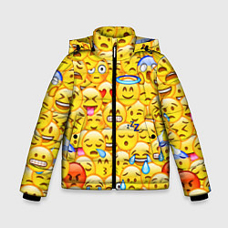 Куртка зимняя для мальчика Emoji, цвет: 3D-черный