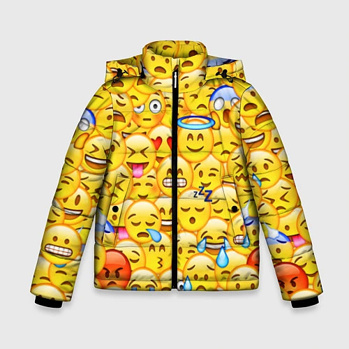 Зимняя куртка для мальчика Emoji / 3D-Черный – фото 1