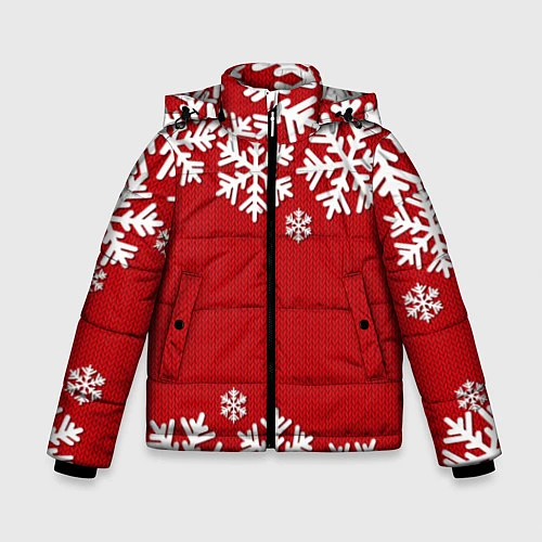 Зимняя куртка для мальчика Снежинки / 3D-Черный – фото 1