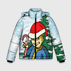Куртка зимняя для мальчика Fallout Christmas, цвет: 3D-черный