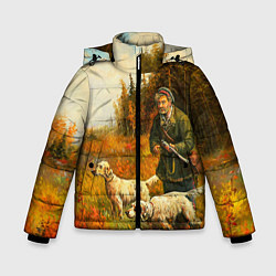 Куртка зимняя для мальчика Охота на утку, цвет: 3D-черный
