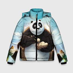 Куртка зимняя для мальчика Кунг фу панда, цвет: 3D-черный