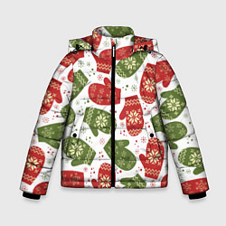 Куртка зимняя для мальчика Варежки, цвет: 3D-красный