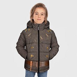 Куртка зимняя для мальчика Шинель, цвет: 3D-светло-серый — фото 2