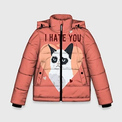 Куртка зимняя для мальчика I hate you, цвет: 3D-красный