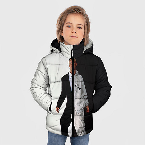 Зимняя куртка для мальчика Eminem: Black & White / 3D-Красный – фото 3