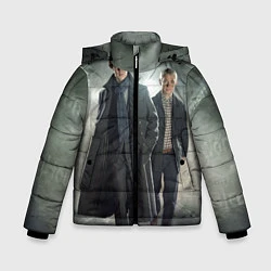 Куртка зимняя для мальчика Шерлок и Доктор, цвет: 3D-черный