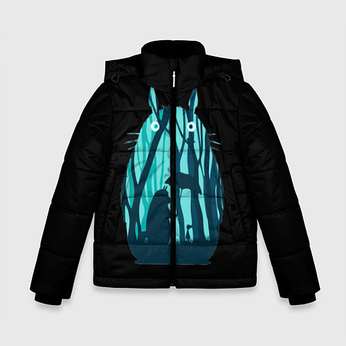 Зимняя куртка для мальчика Тоторо в лесу / 3D-Черный – фото 1