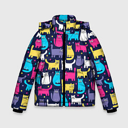 Куртка зимняя для мальчика Котятки, цвет: 3D-черный