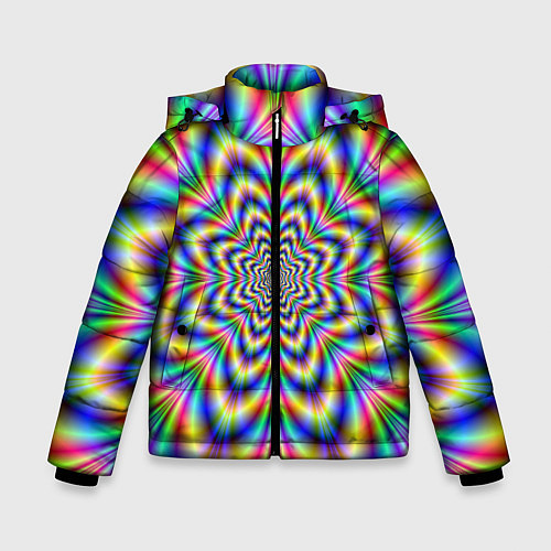 Зимняя куртка для мальчика Красочная иллюзия / 3D-Черный – фото 1