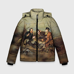 Куртка зимняя для мальчика Русские охотники, цвет: 3D-черный