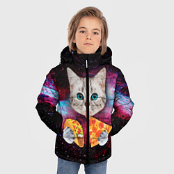 Куртка зимняя для мальчика Кот с едой, цвет: 3D-светло-серый — фото 2